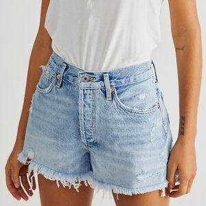 Agolde 27 Free People Parker Cut Off Jean Short In Swapmeet 27